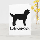 Labradoodle w / Koele Tekst (in zwart) Kaart (Gele Bloem)