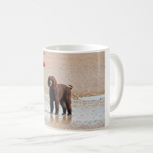 Labradoodle Zwart met hartjes Koffie Mok (Voorkant rechts)