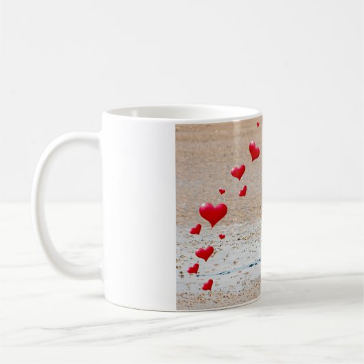 Labradoodle Zwart met hartjes Koffie Mok (Links)