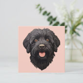 Labradoodle Zwarte Hond (Staand voorkant)