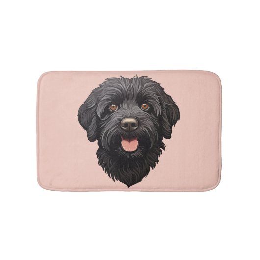 Labradoodle Zwarte Hond Badmat (Voorkant)
