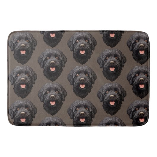Labradoodle Zwarte Hond Badmat (Voorkant)