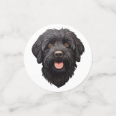 Labradoodle Zwarte Hond Confetti (Kleine voorkant)