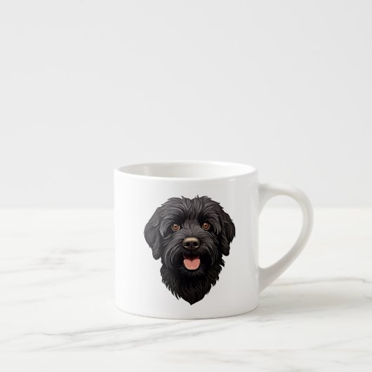 Labradoodle Zwarte Hond Espresso Kop (Rechts)