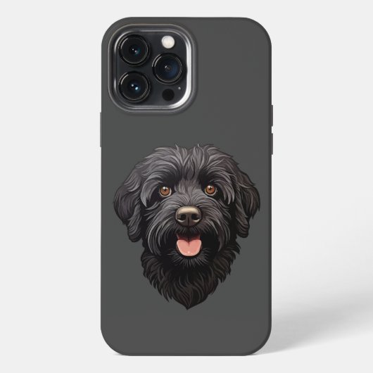 Labradoodle Zwarte Hond iPhone Hoesje (Achterkant)