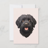 Labradoodle Zwarte Hond Kaart (Voorkant)