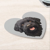 Labradoodle Zwarte Hond Kartonnen Onderzetters (Gekanteld)