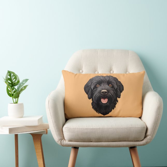 Labradoodle Zwarte Hond Kussen (Stoel)