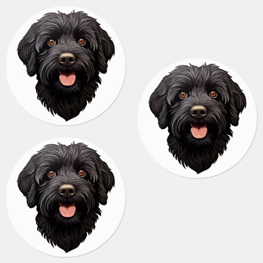 Labradoodle Zwarte Hond Labels (Groep)