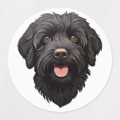 Labradoodle Zwarte Hond Labels (Design 1)