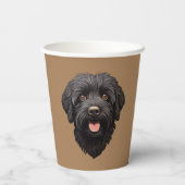 Labradoodle Zwarte Hond Papieren Bekers (Achterkant)