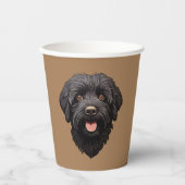 Labradoodle Zwarte Hond Papieren Bekers (Voorkant)