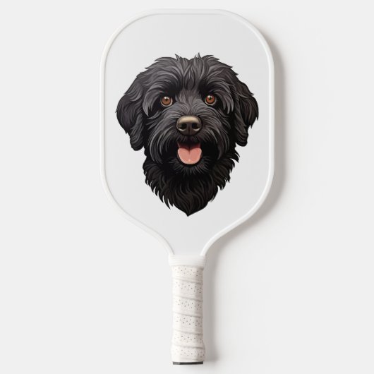 Labradoodle Zwarte Hond Pickleball Paddle (Voorkant)
