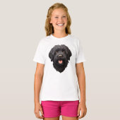 Labradoodle Zwarte Hond T-shirt (Voorkant volledig)