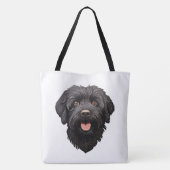 Labradoodle Zwarte Hond Tote Bag (Achterkant)