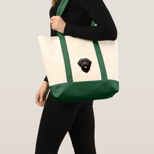 Labradoodle Zwarte Hond Tote Bag (Voorkant (product))