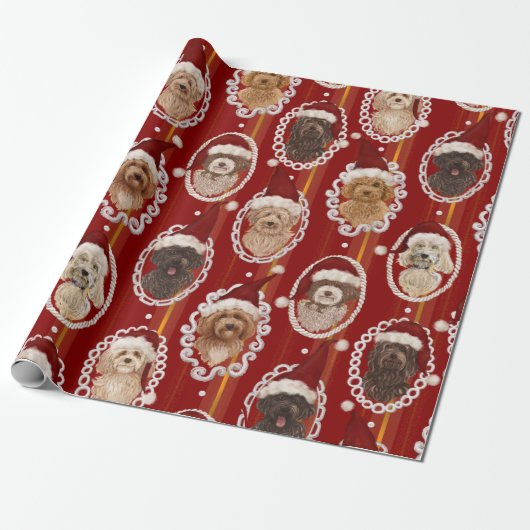 ©LabraDoodleFriends Dog Labradoedel rood verpakken Cadeaupapier (Uitgerold)