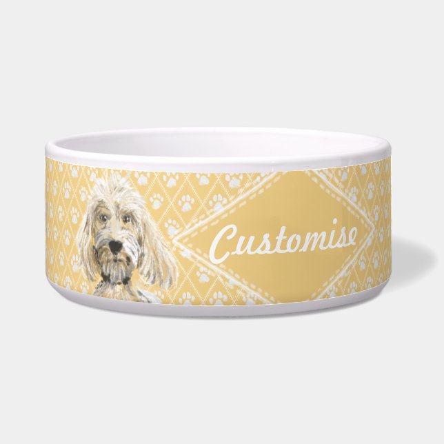 ©LabraDoodleFriends Dog Labradole Bowl Yellow Voerbakje (Voorkant)