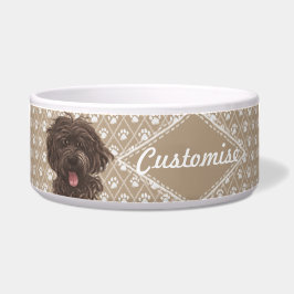 ©LabraDoodleFriends Dog Labradoodle Bowl Beige Voerbakje