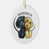 Labradoodles Black Yellow IAAU Keramisch Ornament (Rechts)