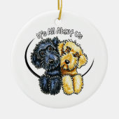 Labradoodles Black Yellow IAAU Keramisch Ornament (Voorkant)