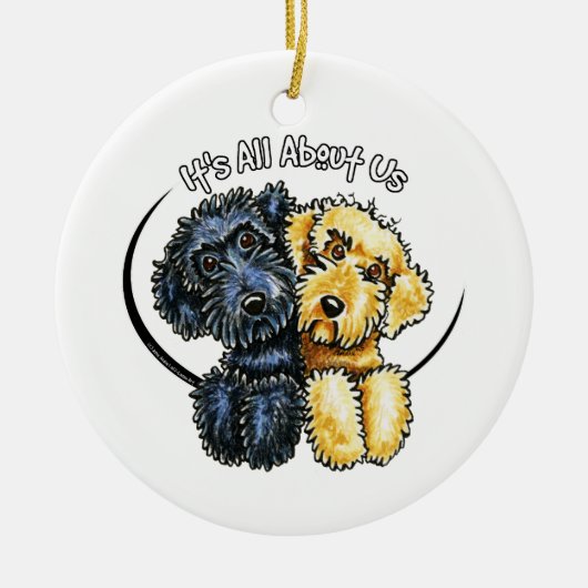 Labradoodles Black Yellow IAAU Keramisch Ornament (Voorkant)