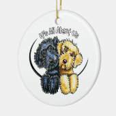 Labradoodles Black Yellow IAAU Keramisch Ornament (Links)