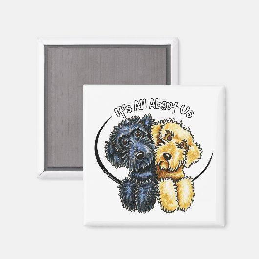 Labradoodles Black Yellow IAAU Magneet (Voorkant / Achterkant)