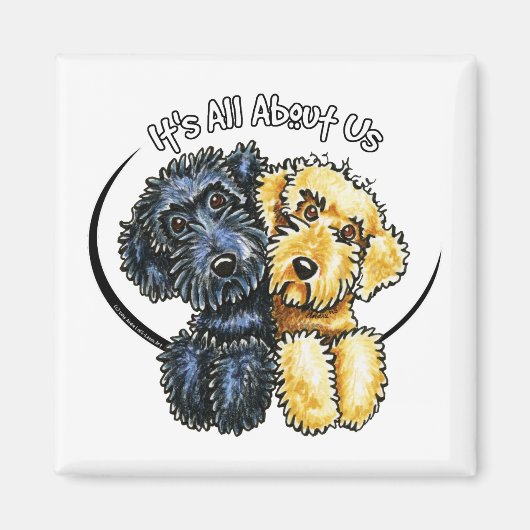 Labradoodles Black Yellow IAAU Magneet (Voorkant)
