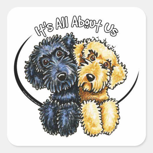 Labradoodles Black Yellow IAAU Vierkante Sticker (Voorkant)