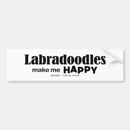 Labradoodles maken me gelukkig bumpersticker (Voorkant)