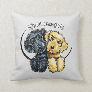 Labradoodles Zwarte Gele IAAU Kussen