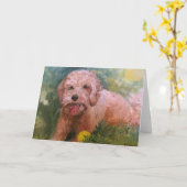Labradoodor Goldendoodle Card for any ocassion Kaart (Gele Bloem)