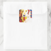 labrador3 vierkante sticker (Tas)