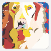 labrador3 vierkante sticker (Voorkant)