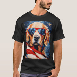 Labrador 4 juli Amerikaanse vlag T-shirt
