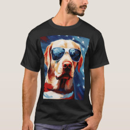 Labrador 4 juli Amerikaanse vlag T-shirt