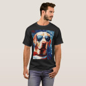 Labrador 4 juli Amerikaanse vlag T-shirt (Voorkant volledig)