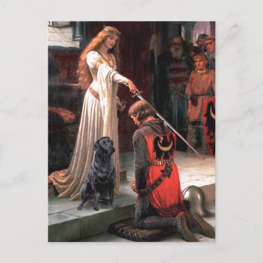 Labrador 4 (zwart) - De colade Briefkaart (Voorkant)