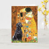 Labrador 4 (zwart) - De Kus Kaart (Gele Bloem)