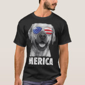 Labrador 4th of July Merica Zonnebril USA T-shirt (Voorkant)