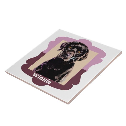 Labrador aangepast lijst patroonfoto tegeltje (Zijkant)