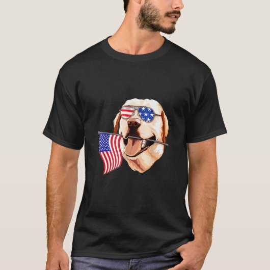 Labrador American Flag Patriotic Labrador T-shirt (Voorkant)
