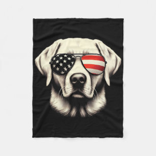 Labrador Amerikaanse Vlag Sungles 4 juli Patriotti Fleece Deken