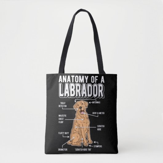Labrador Anatomy Funny Dog Tote Bag (Voorkant)