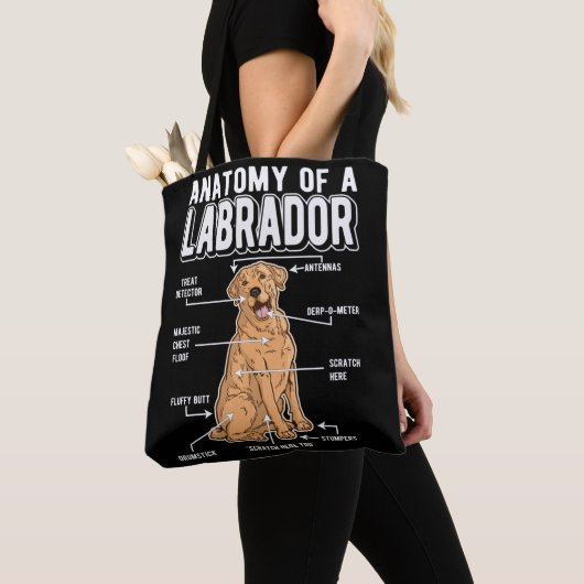 Labrador Anatomy Funny Dog Tote Bag (Dichtbij)