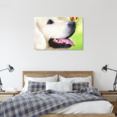 Labrador And Butterfly Throw Pillow Canvas Afdruk (Insitu (Slaapkamer))