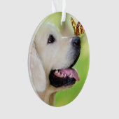 Labrador And Butterfly Throw Pillow Ornament (voorkant)