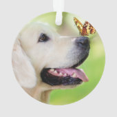 Labrador And Butterfly Throw Pillow Ornament (achterkant)
