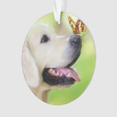 Labrador And Butterfly Throw Pillow Ornament (voorkant)
